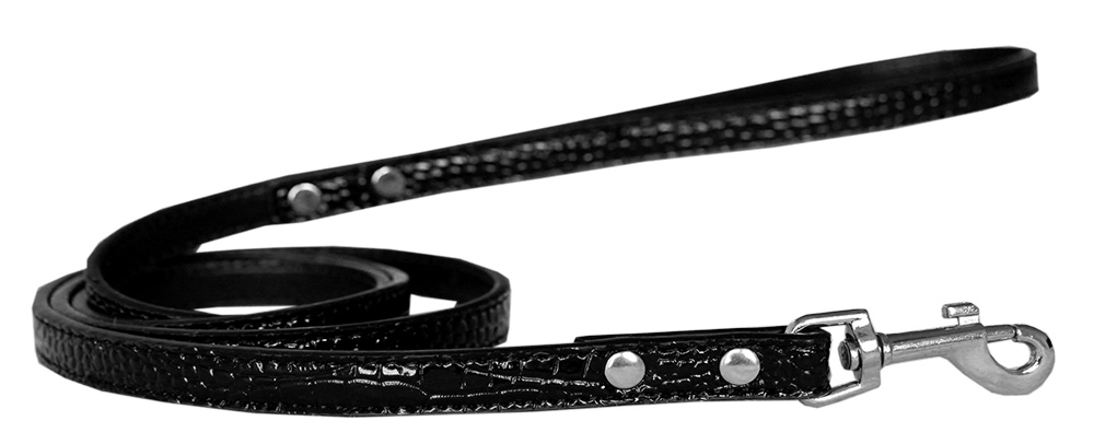 Plain Croc Leash Black 1/2'' wide x 6' long